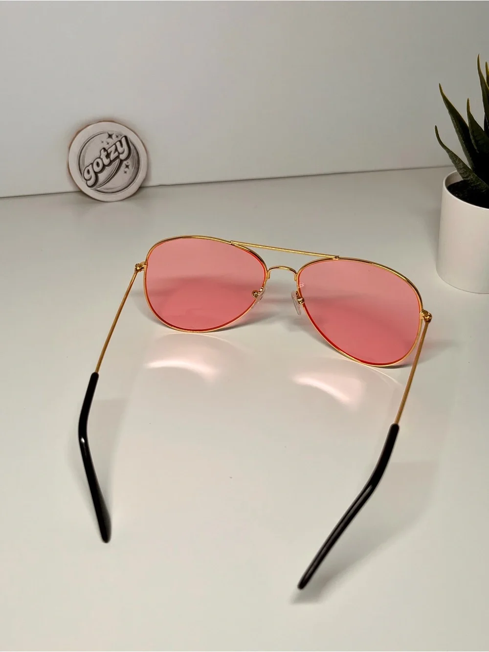 Gold Frame Pink Lens Sunglasses - Women Accessories